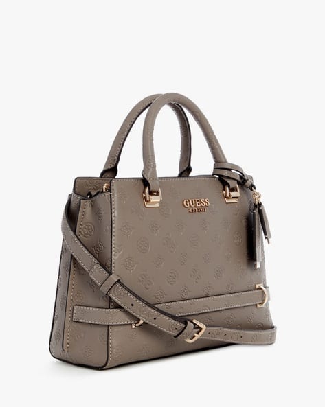 GUESS Logo Textured Zarela Luxury Satchel Bag