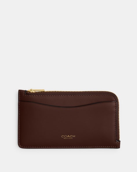 New York Leather Zip Card Case