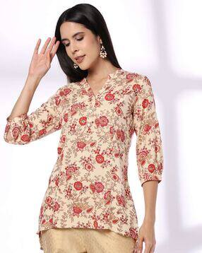 fusion Women Floral Print Straight Kurti-picture-34