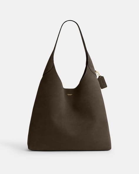 Buy Coach Suede Brooklyn Large Shoulder Bag | Brown Color Women