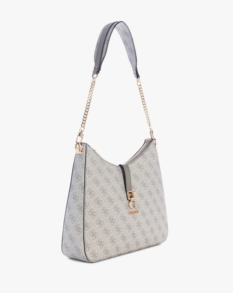 GUESS Logo Monogram Zamira Hobo Shoulder Bag