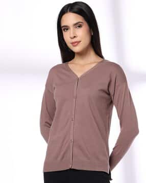 fig Women Slim Fit V-Neck Cardigan-picture-38