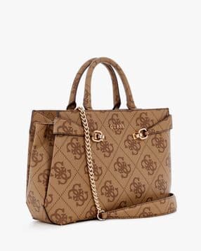 guess Latte Logo Monogram Lorelei Girlfriend Satchel-picture-14