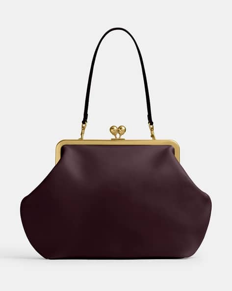 Buy Coach Large Kisslock Frame Shoulder Bag | Black Color Women