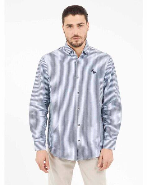 GUESS Men Stripes Regular Fit Shirt