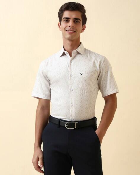 ALLEN SOLLY Men Floral Print Slim Fit Shirt