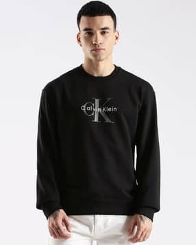 calvin klein jeans Men Typographic Print Oversized Fit Sweatshirt-picture-38