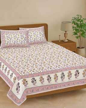 urban space Cotton Jaipuri Handblock Printed King Bedsheet-picture-53
