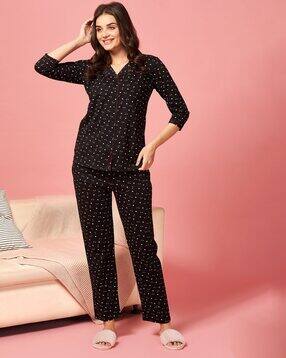 quira Women Micro Print Top & Pyjamas Set-picture-27