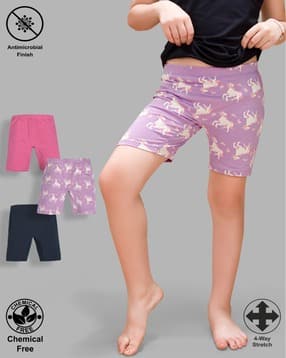 tresnova Girl Pack of 3 Printed Slim Fit Shorts-picture-33