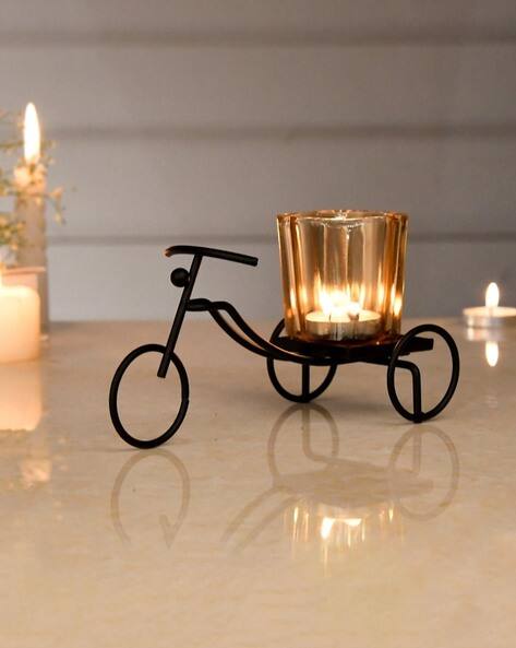 Tayhaa Tealight Holder with a Metal Cycle