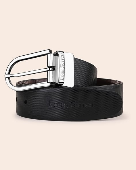 Buy Silver-Toned Black Belts for Men by LOUIS STITCH Online