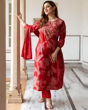 svaraa Women Floral Print Straight Kurta Suit Set -picture-13