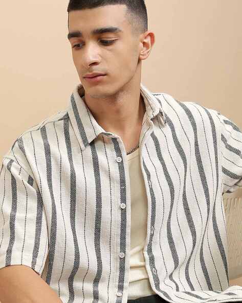 Highlander Men Striped Oversized Fit Shirt