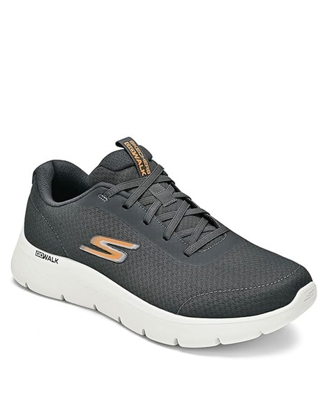 Skechers Men Logo Print Lace-Up Walking Shoes