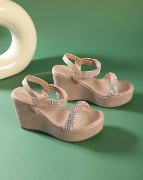 Truffle collection Women Embellished Slingback Wedges