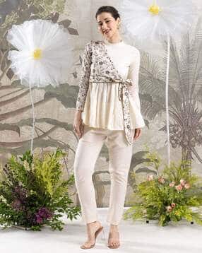 weavllite Women Embroidered Tunic & Pants Co-Ord Set-picture-50