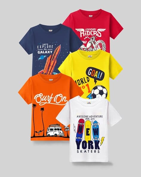 Buy Multicoloured Tshirts for Boys by Kuchipoo Online