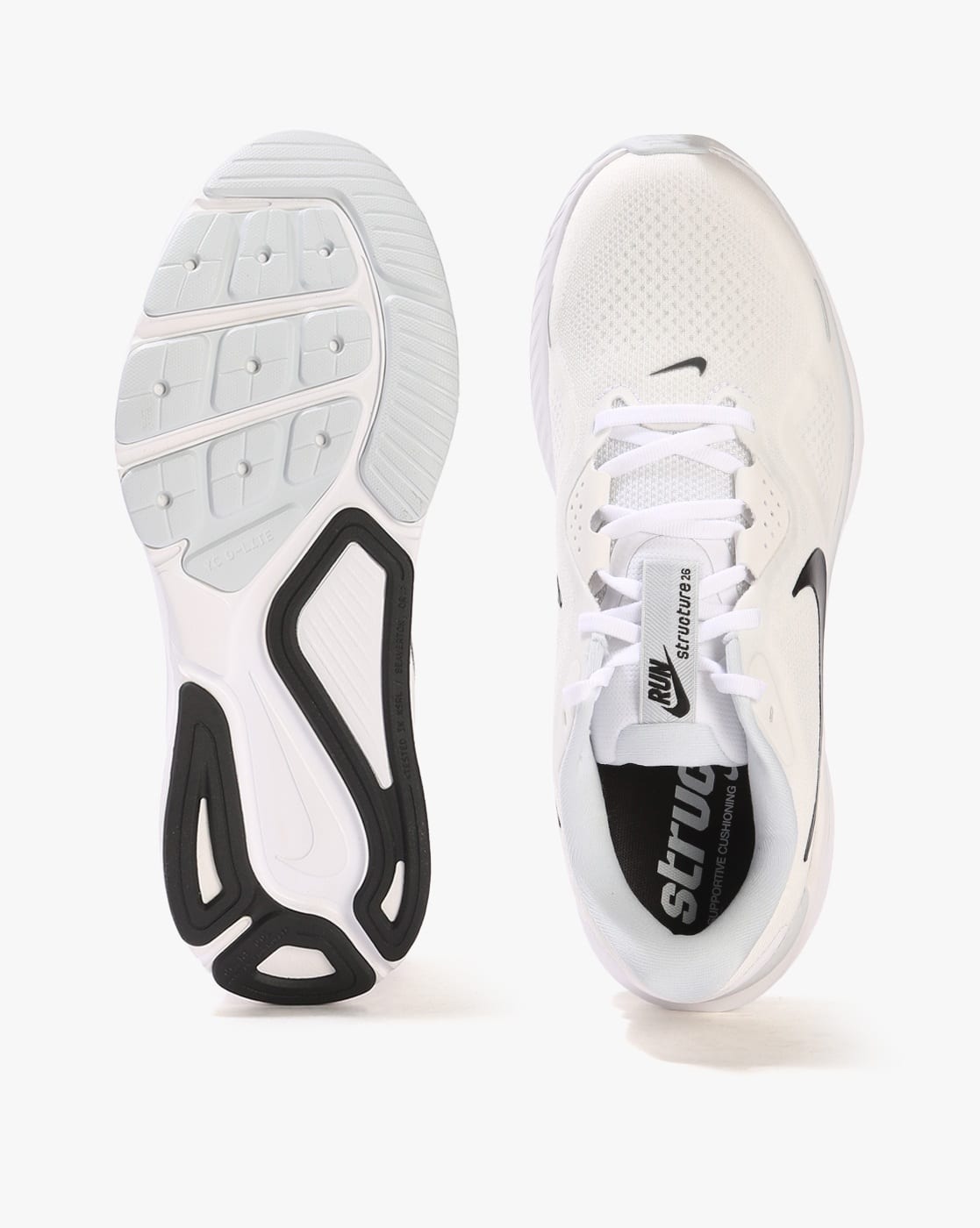 Buy NIKE Structure 26 Lace-Up Running Shoes | White Color Men