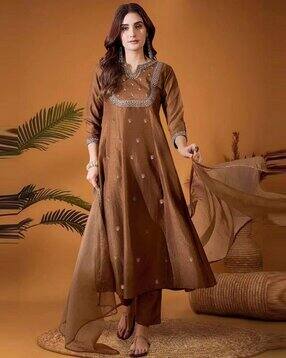 gosriki Women Embroidered A-Line Kurta Suit Set-picture-45