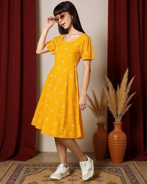 Acai Women Printed A-Line Dress