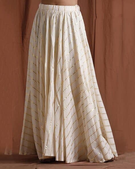 Embellished Umbrella Cut Flared Skirt