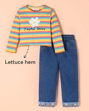 Girls Striped Pants & Top Set-image-20