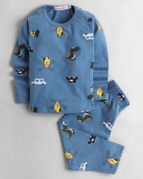 hopscotch Boys Graphic Lounge Pants and T-Shirt Set-picture-13