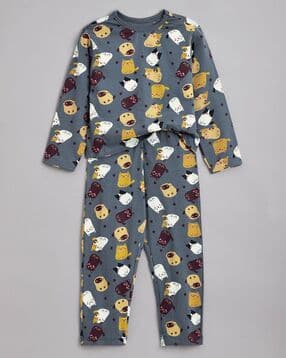 hopscotch Boys Graphic Lounge Pants and T-Shirt Set-picture-26