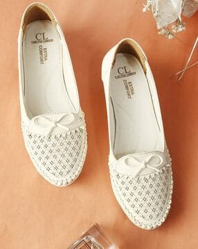Women Perforated Slip-On Heeled Wedges-image-39