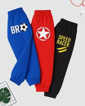 kuchipoo Boys Pack of 3 Graphic Print Track Pants-picture-47