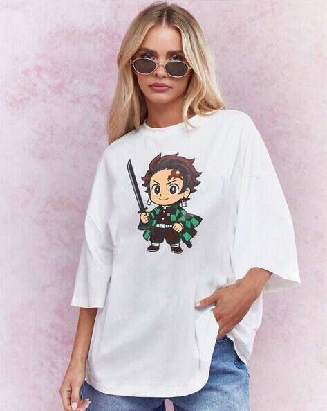 Buda Jeans Co Women Graphic Print Oversized Fit Round-Neck T-Shirt