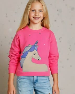 cherry crumble by nitt hyman Girls Graphic Print Round-Neck Sweatshirt-picture-15