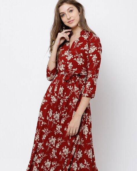 Tokyo Talkies Women Floral Print A-Line Dress
