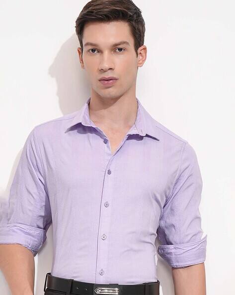 Highlander Men Checked Slim Fit Shirt with Spread Collar