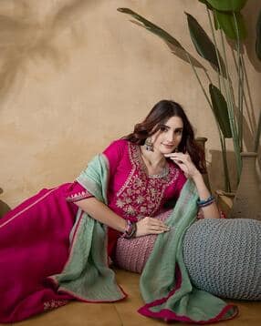 nyrika Women Embroidered Straight Kurta Suit Set-picture-34