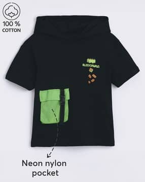 hopscotch Boys Graphic Print Regular Fit Hooded T-Shirt-picture-20
