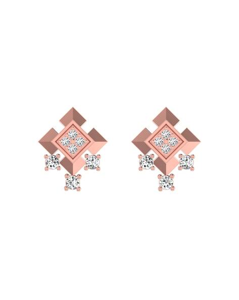 Avsar Women Rose Gold-Toned Studs