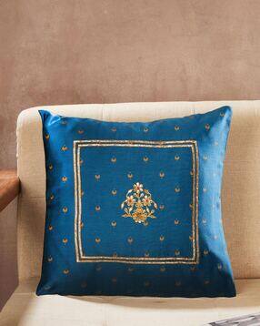 Embroidered Square-Shaped Cushion Cover-image-40