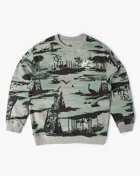 Boys Jurassic World Print Boxy Fit Sweashirt-image-41