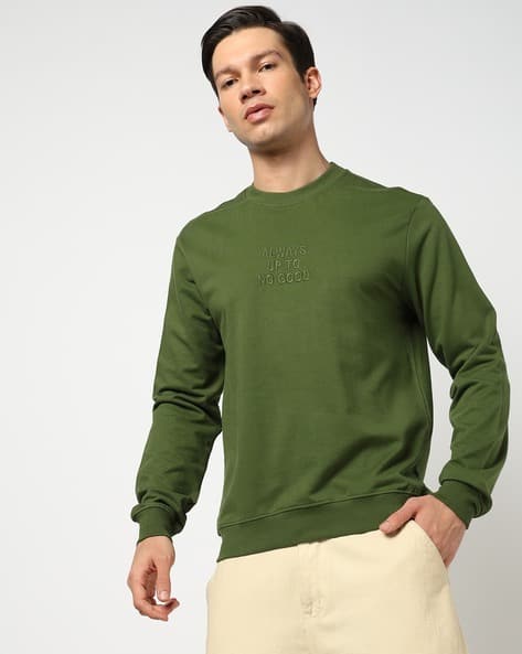 Buy Olive Green Sweatshirt Hoodies for Men by YOUSTA Online