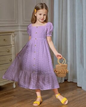 Girls Embroidered A-Line Dress