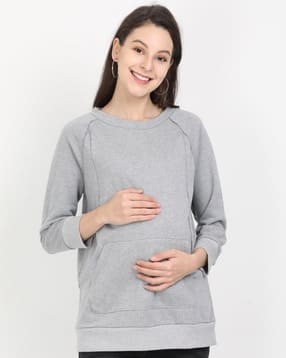 the mom store Women Round-Neck Sweatshirt with Kangaroo Pockets-picture-17