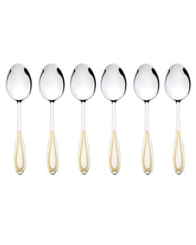  Gold Plated Stainless Steel Dinner Spoons -image-17