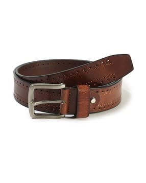 Men Leather Belt with Buckle Closure