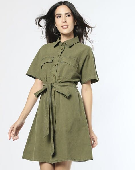 Fyre Rose Women Shirt Dress with Belt