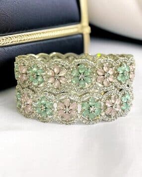 the pari Pack of 2 Women Silver-Plated Stone-Studded Bangles-picture-44