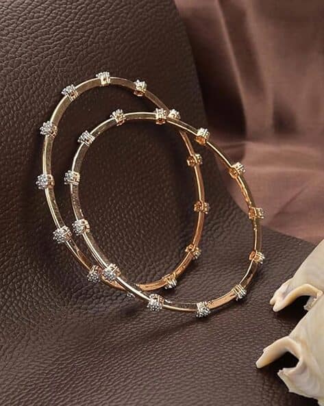 The Pari Pack of 2 Women Gold-Plated Stone-Studded Bangles