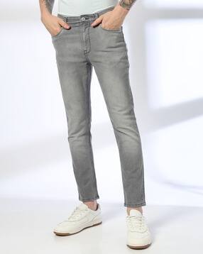 dnmx Men Lightly Washed Slim Fit Jeans-picture-10