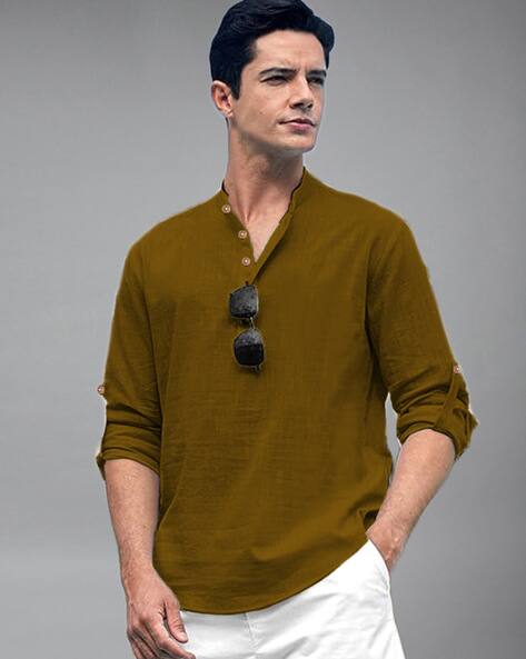 NEONOMAD Men Mandarin-Collar Slim Fit Kurta
